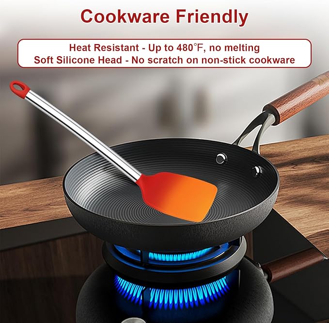8 PCS Silicone Kitchen Utensils, Vayvnt Large Cooking Utensils Set - Image 4