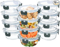 GULFLIN 12 Pack Small Glass Food Storage Containers by GULFLIN