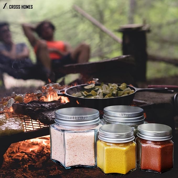 Magnetic Spice Jars Combo Pack 29 Pack Refrigerator Hexagon Glass Spice Jar - Image 7