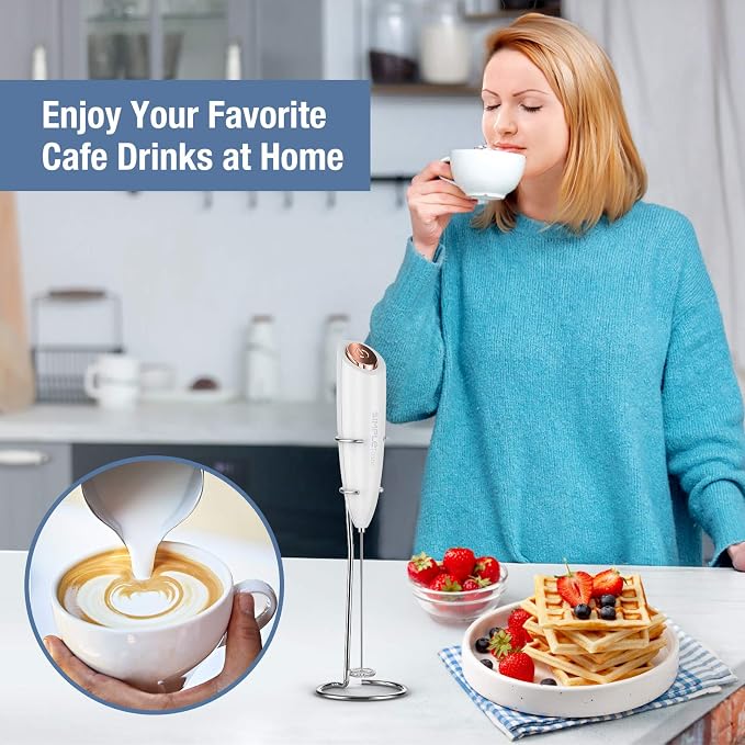 SIMPLETASTE Milk Frother Handheld Electric Foam Maker, Drink Mixer - Image 3