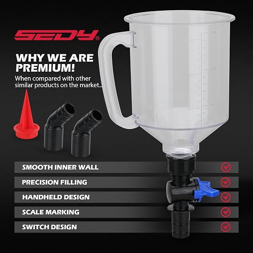 18-Piece Engine Oil Funnel Kit, 1.59QT/1.5L Automotive Oil Funnel Set - Image 5