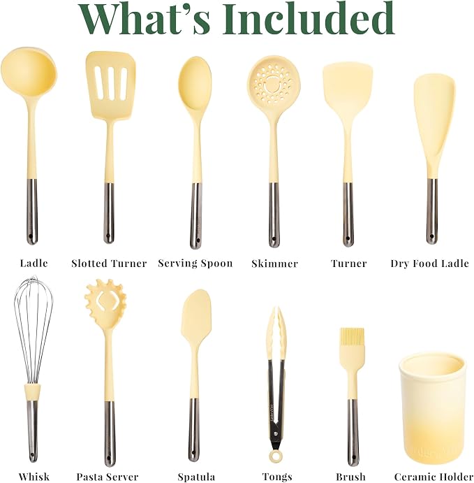 Larder & Vine 12-Piece Silicone Kitchen Cooking Utensils Set - Image 3