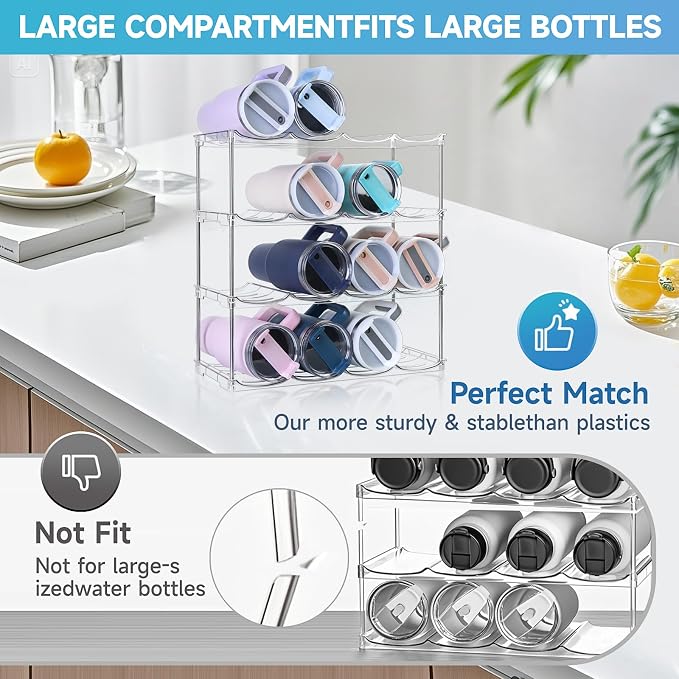 Larger Water Bottle Organizer for Stanley 40 oz Tumbler, Stackable Water Bottle - Image 4