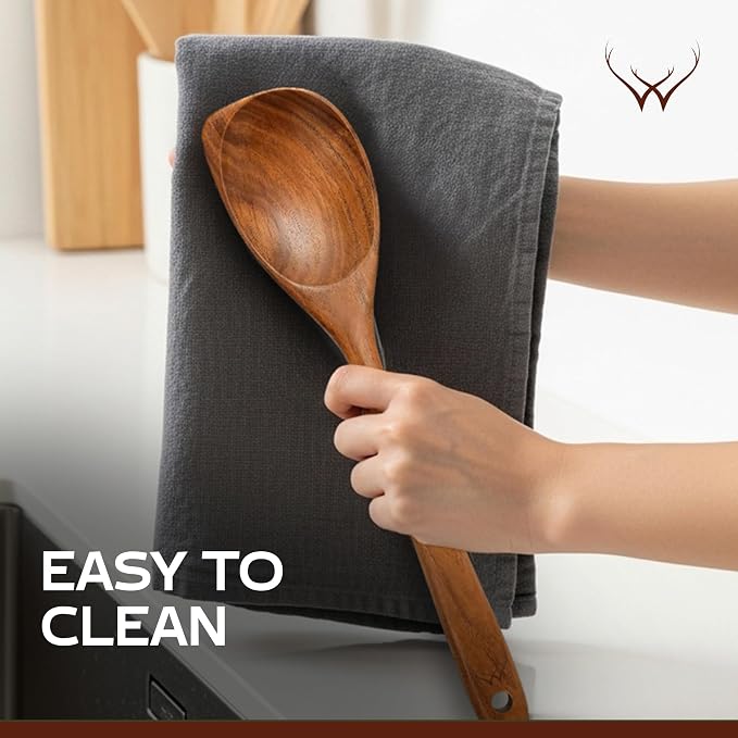 CORNER Teak Wooden Spoon for Cooking - Image 6