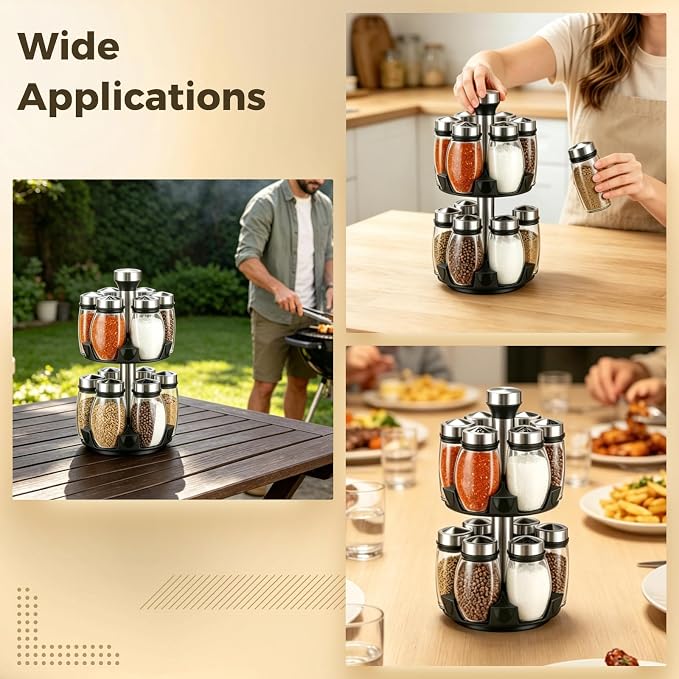 2 Layer Rotating Spice Rack Organizer - Image 6