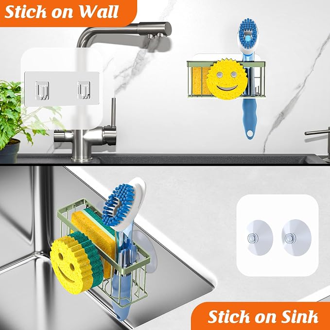 MURLONG Sponge Holder Smiley Face, Sink Caddy, Sink Organizer - Image 7
