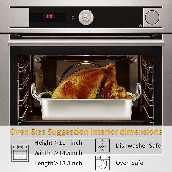 15 Inch Stainless Steel Roasting Pan - Image 6