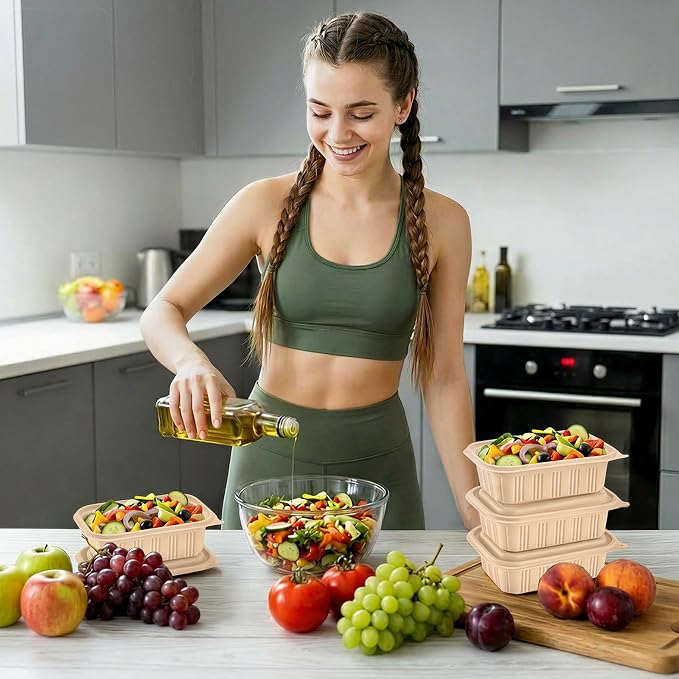 100 Piece Food Containers with Lids, 22 oz Meal Prep Containers Reusable - Image 2