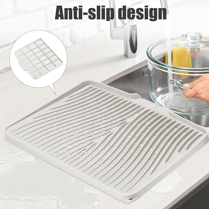 TIKNIK Silicone Dish Drying Mat, Stone Drying Mat - Image 3