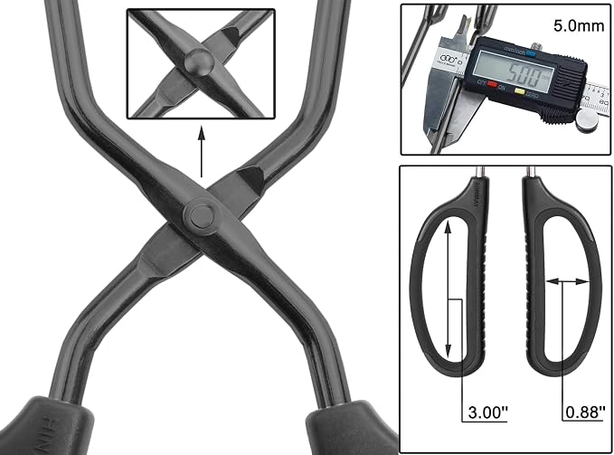 HINMAY 10" Stainless Steel Scissor Tongs - Image 3