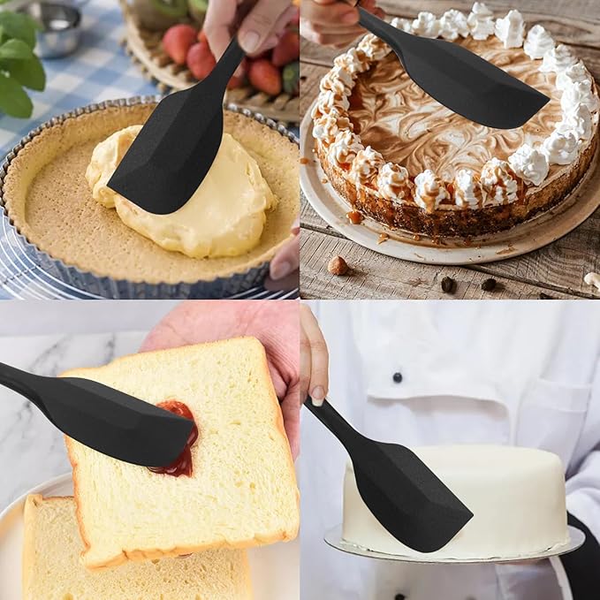 Silicone Spatulas Set of 6, Rubber Spoon Spatula Heat Resistant Spoonula One - Image 2