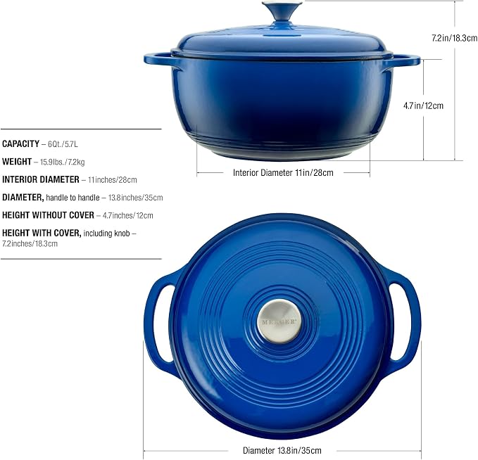 Mercer Culinary Enameled Cast Iron Round Dutch Oven, 6 qt. - Image 5