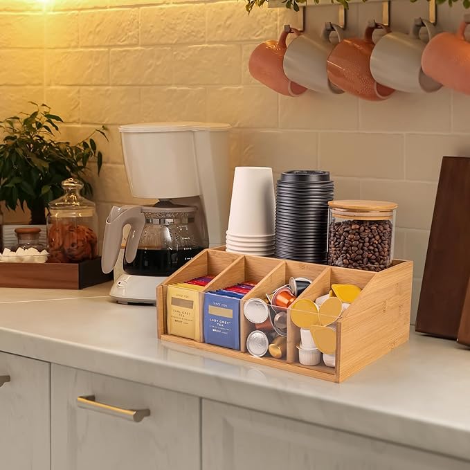 Bamboo Coffee Station Organizer - Image 7