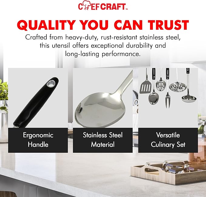 Chef Craft Select Heavy Duty Basting Spoon, 12 inch, Stainless Steel - Image 4