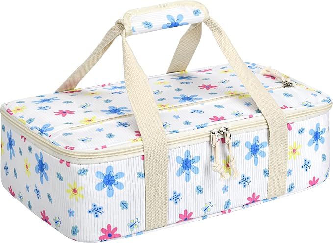 Corduroy Casserole Carrier, Insulated Lasagna Lugger by MIAOJIE