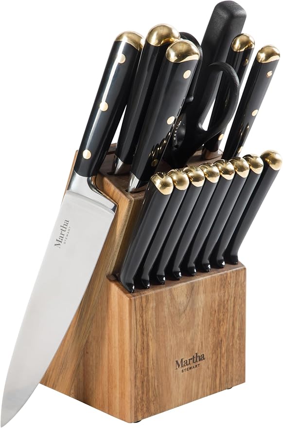 Martha Stewart 16-Piece Lockton High Carbon Stainless Steel Knife Block Set by MarthaStewart
