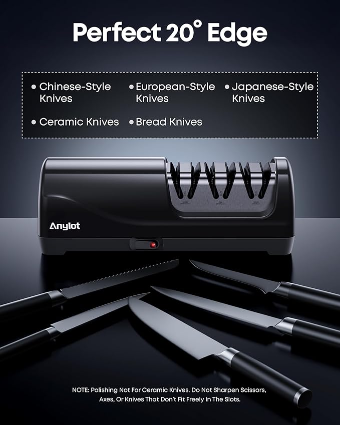 Electric Knife Sharpener for Kitchen, 3-Stage Knife Sharpener Electric - Image 6