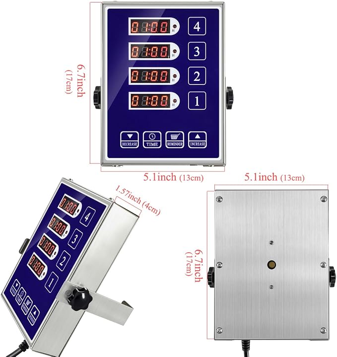 Precision Kitchen Timers for Cooking – 4 Channel Commercial Kitchen Timer - Image 3