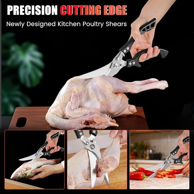 ANDONG Heavy Duty Kitchen Scissors, Professional Poultry Shears, Cooking - Image 5