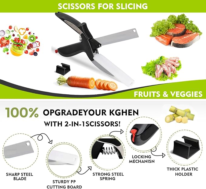 2 in 1 Kitchen Scissors for Food, Separable Stainless Steel Barbecue Steak - Image 2