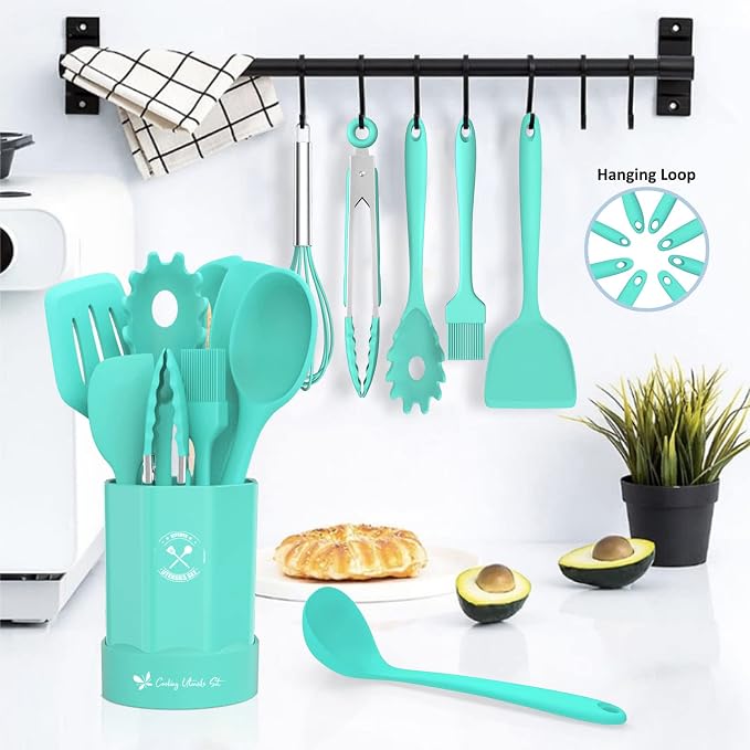Silicone Kitchen Utensils Set, 16-Piece Silicone Cooking Utensils by Deedro - Image 6