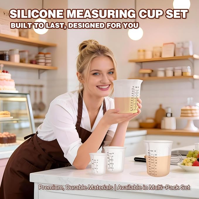 Silicone Measuring Cups 4-Pack Set, Reusable Silicone Cup - Image 9