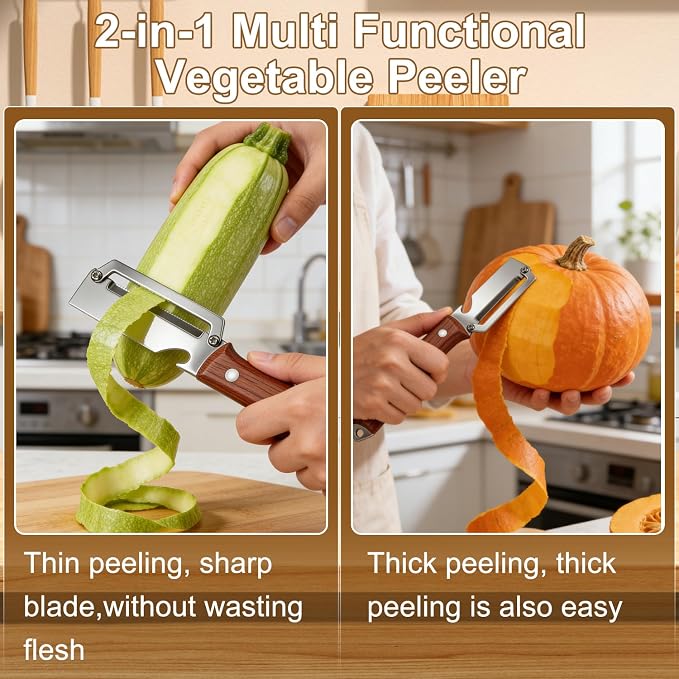 2PCS Multifunctional Vegetable Peeler, 2 in 1 Multi Functional Vegetable Peeler - Image 4