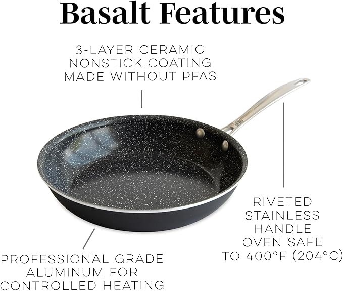 Nordic Ware Basalt Aluminum Saute Skillet, Ceramic Coating - Image 3