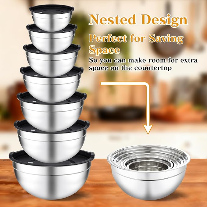 Unokit Mixing Bowls with Lids Set - Image 6