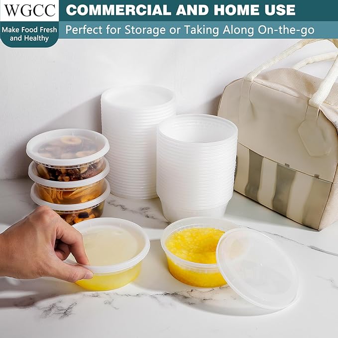 WGCC Deli Containers with Lids 8oz- Disposable Soup Containers with Lids 48 Sets - Image 6