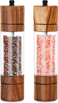 XWXO Acacia Wood Salt Grinder and Pepper Grinder Set Premium Acrylic Salt and by XWXO
