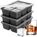 Optish Large Ice Cube Molds, 3 Pack Whiskey Square Ice Molds, 1.8 Inch Big Ice by Optish