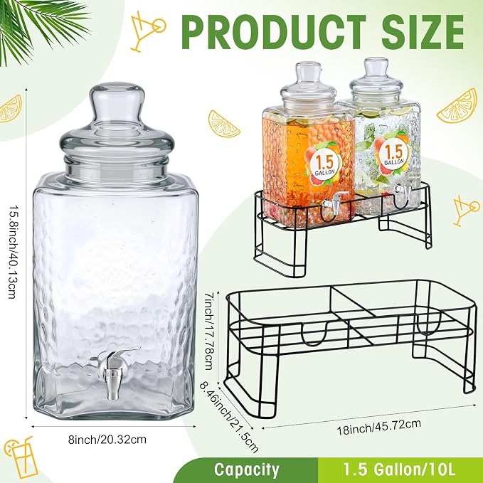Honeydak 1.5 Gallon Glass Beverage Dispenser - Image 2