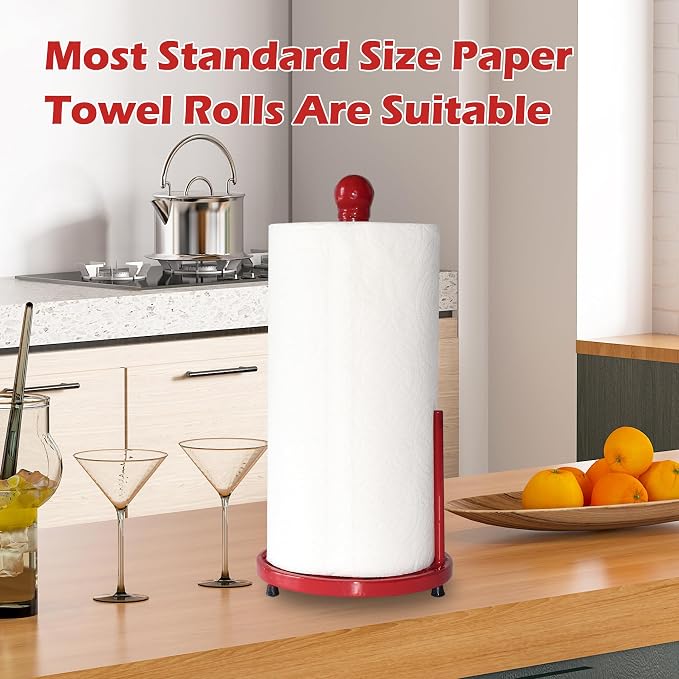 Red Cast Iron Paper Towel Holder - Image 3