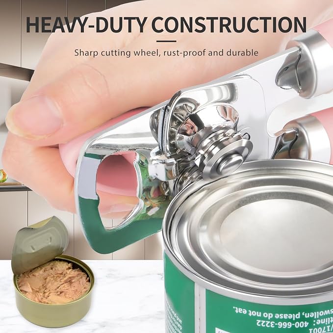 Safring Can Opener Manual, Heavy Duty Stainless Steel Smooth Edge Can Openers - Image 4