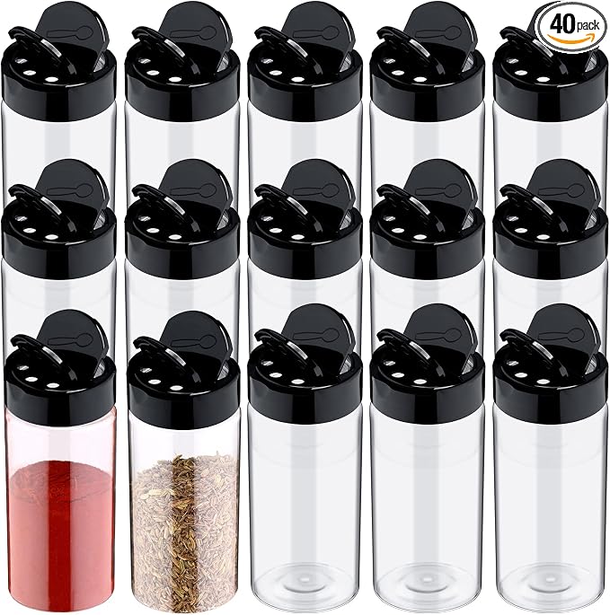 Mimorou 40 Pack Plastic Spice Jar by Mimorou