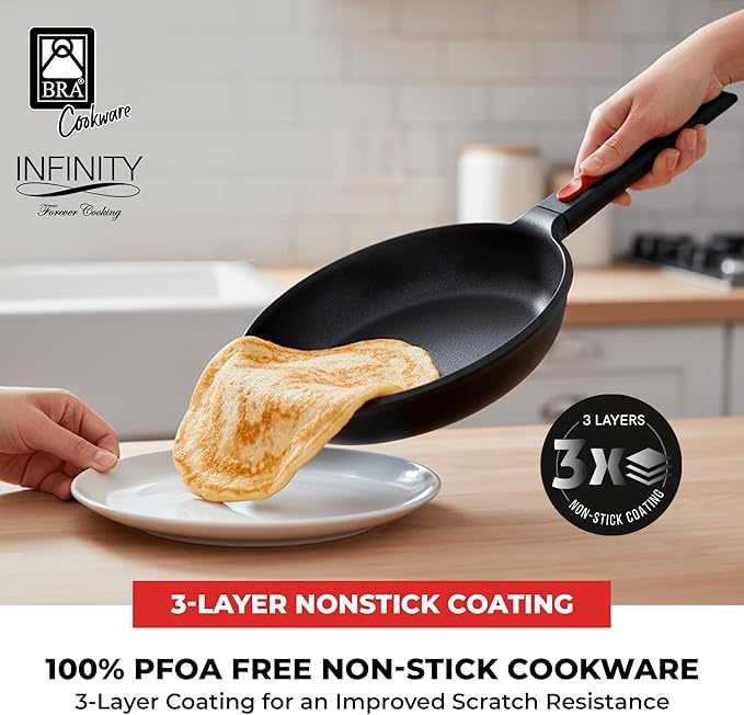 BRA COOKWARE Infinity Nonstick Frying Pan | 9.5-Inch Cast Aluminum Skillet | - Image 6