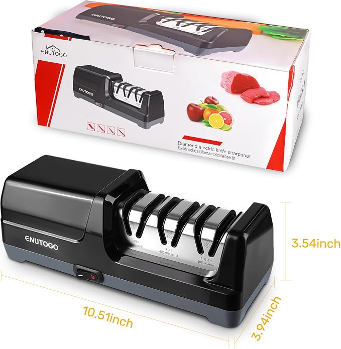 Enutogo Knife Sharpener, 3-Stage Electric Knife Sharpener - Image 7