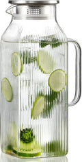 2 Liter/68 oz Square Glass Pitcher by Unknown