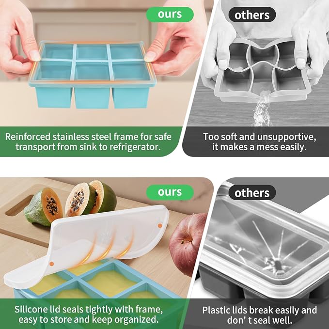 Large Ice Cube Tray for Whiskey: FDDBI Silicone Ice Cube Trays - Image 3