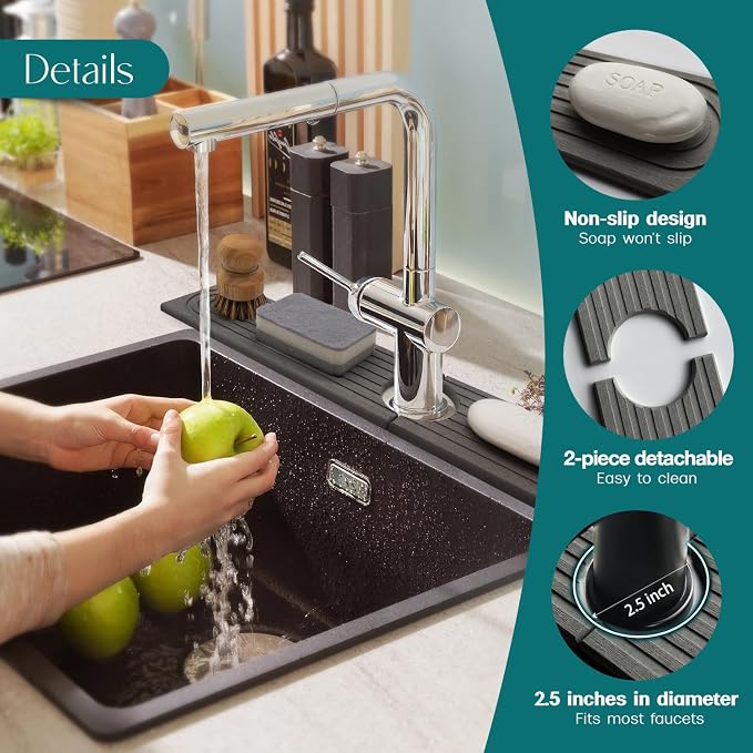 Faucet Splash Guard for Kitchen Sink, Kitchen Sink Faucet Mat - Image 7
