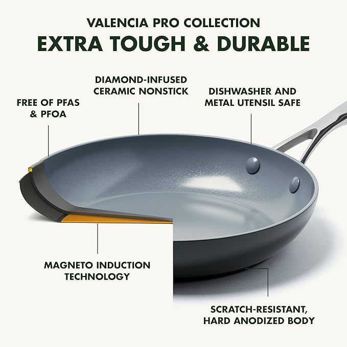 GreenPan Valencia Pro Ceramic Nonstick 10” Frying Pan Skillet - Image 4
