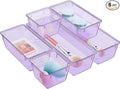 WOWBOX 6 Pack Clear Drawer Organizer Set, Acrylic Drawer Storage Trays by WOWBOX