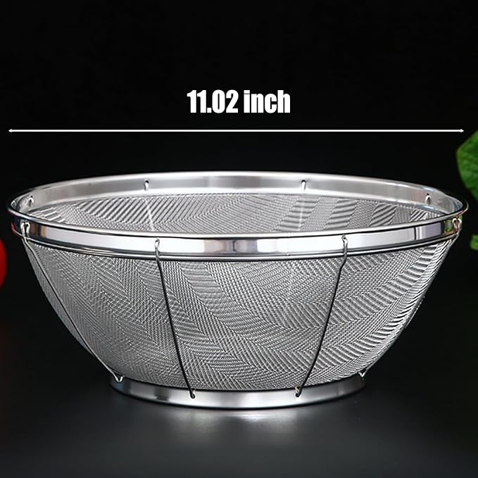 Fine Mesh Strainer for Kitchen, 5 Quart Stainless Steel Colander Bowl for Pasta - Image 6