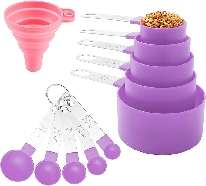 Measuring Cups and Spoons Set of Huygens Kitchen Gadgets 10 Pieces, Stackable by Huygens