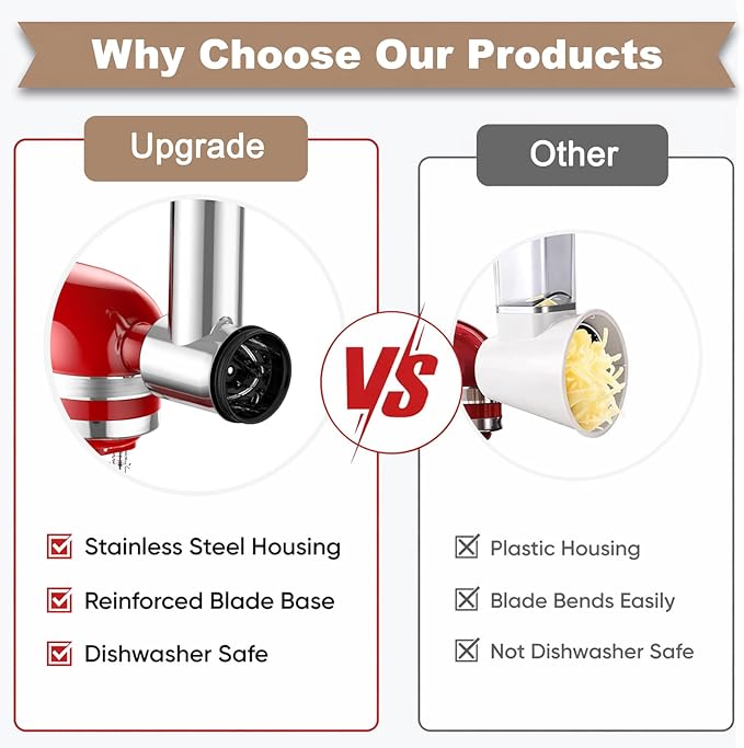 Stainless Steel Cheese Grater Attachment - Image 6