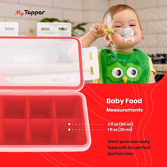 IceTopper Ice Cube Tray with 2 Attached Lids - Image 4