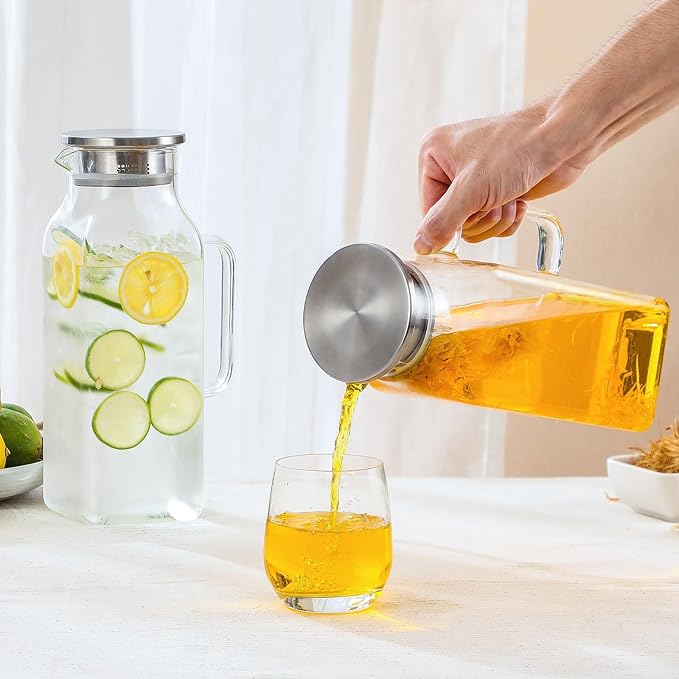Netany 2 Pack 2.22 Liters/75 oz Square Glass Pitcher - Image 6