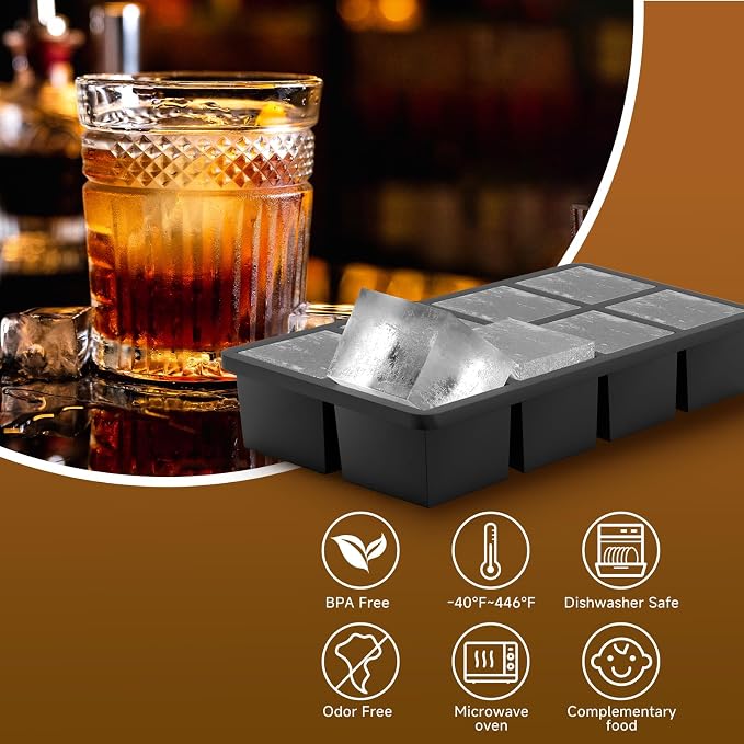 Samuelworld Large Silicone Ice Cube Tray Molds, Big 2 Inch Cubes - Image 6