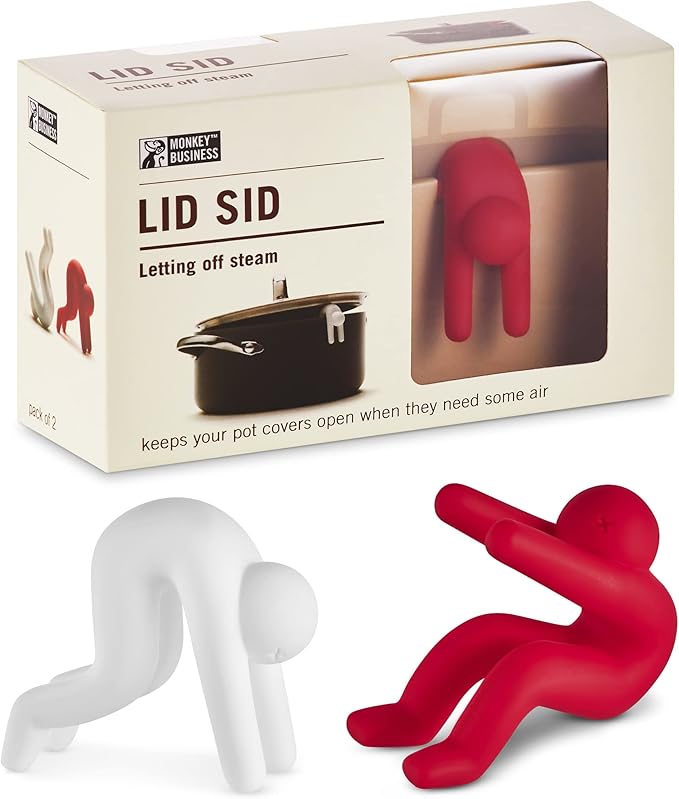 Lid Sid: Pot Lid Lifter | Pot Lid Holder that Keeps Pot from Boiling over | by MonkeyBusinessDesign